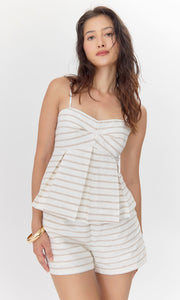 Olivia Textured Stripe Pull Up Shorts