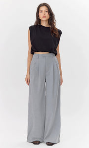 Alisa Padded Shoulder Jersey Bubble Top