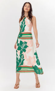 Lyra Border Halter Midi Dress