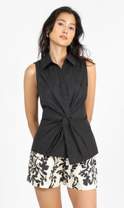 Mary Twist Front Sleeveless Shirt