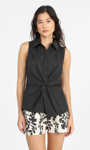 Mary Twist Front Sleeveless Shirt