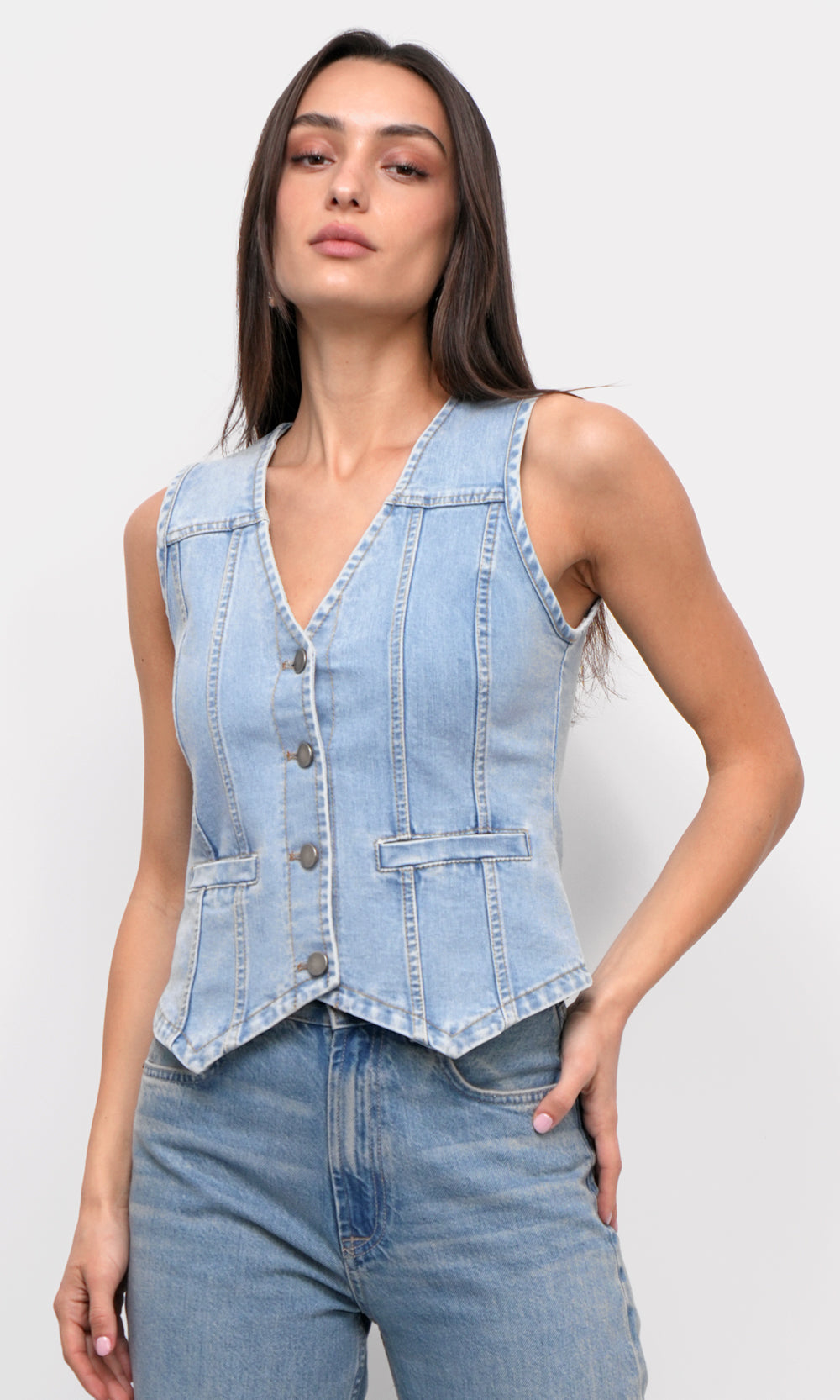 Cassidy Chambray Vest | Greylin Collection