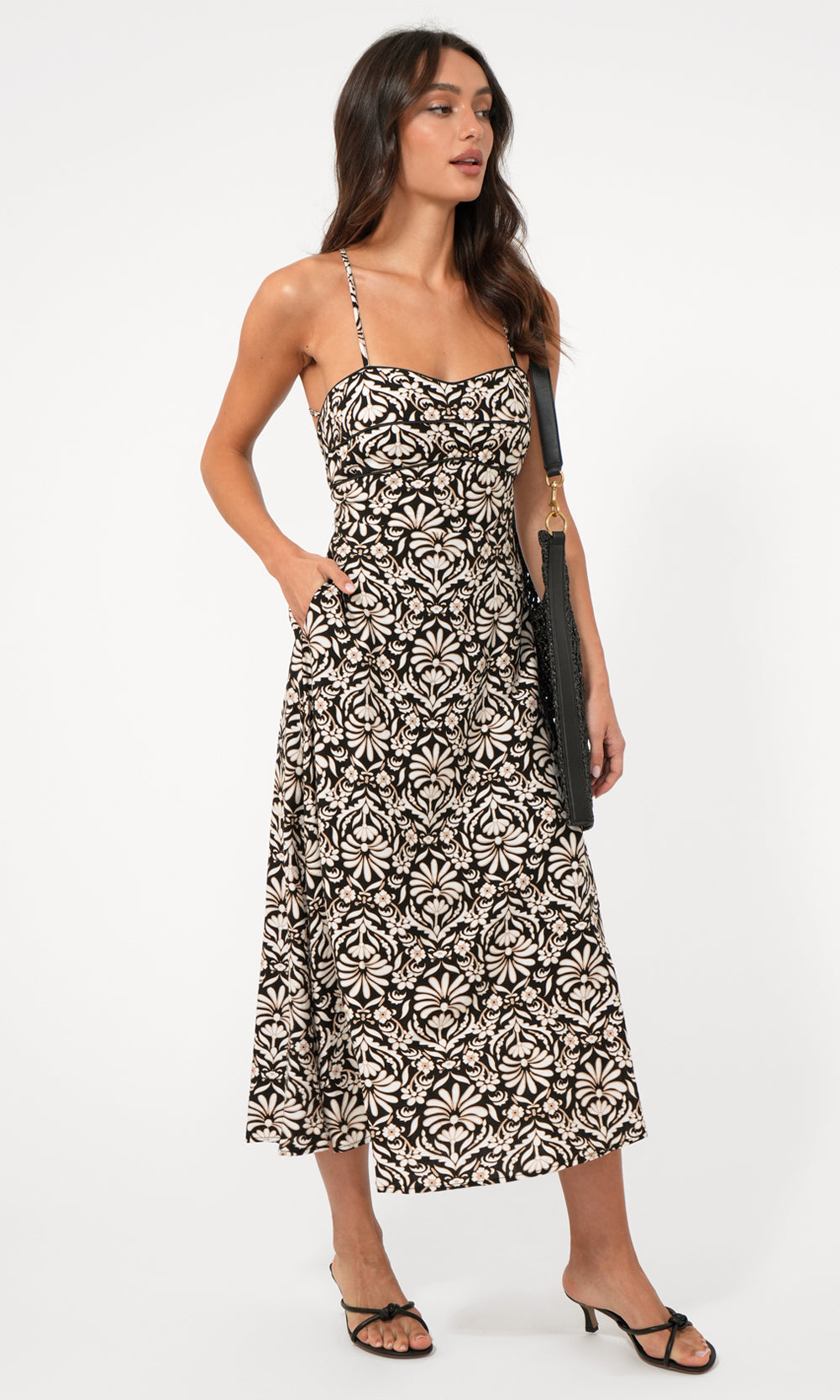 strappy halter midi dress Cherinne Strappy Back Halter Midi Dress