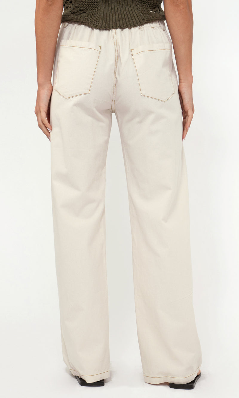 Oliver Wide Leg Drawstring Pull Up Pant
