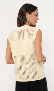 Gordon Open Knit Paneled Sweater Top