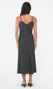 Amanda V-Neck Stripe Midi Dress