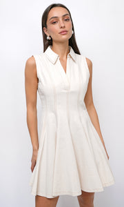 Sydney Topstitch Flare Mini Dress