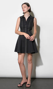 Sydney Topstitch Flare Mini Dress