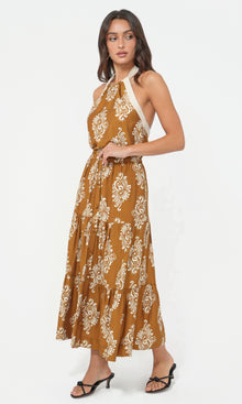 Marcy Print Tiered Midi Skirt