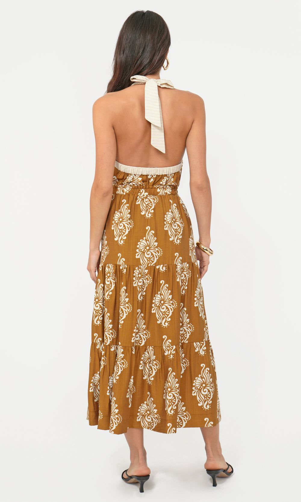 Marcy Print Tiered Midi Skirt