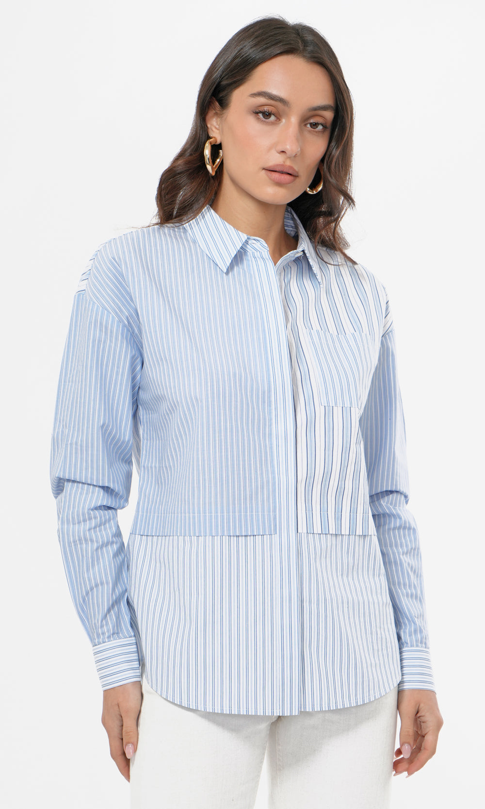 Daria Mix Stripe Oversized Shirt