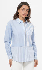 Daria Mix Stripe Oversized Shirt