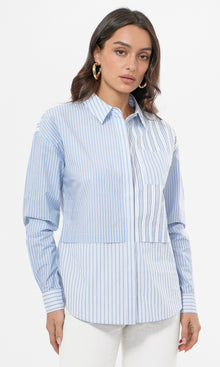 Daria Mix Stripe Oversized Shirt