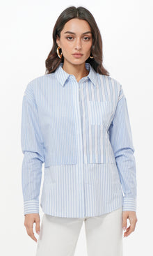 Daria Mix Stripe Oversized Shirt