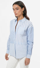 Daria Mix Stripe Oversized Shirt