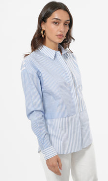 Daria Mix Stripe Oversized Shirt