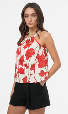 Noelle Floral Linen Halter Top