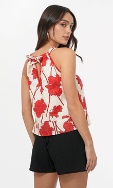 Noelle Floral Linen Halter Top