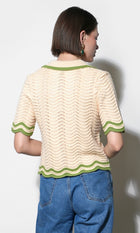 Amelia Scallop Hem Button Up Crochet Cardigan