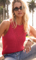 Jhayna Knit Crochet Halter Top