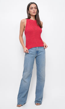 Jhayna Knit Crochet Halter Top