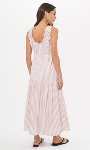 Holly Stripe Frill Midi Dress