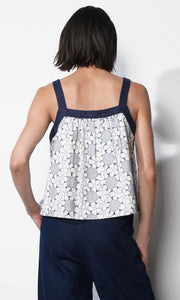 Laira Embroidered Tie Front Top