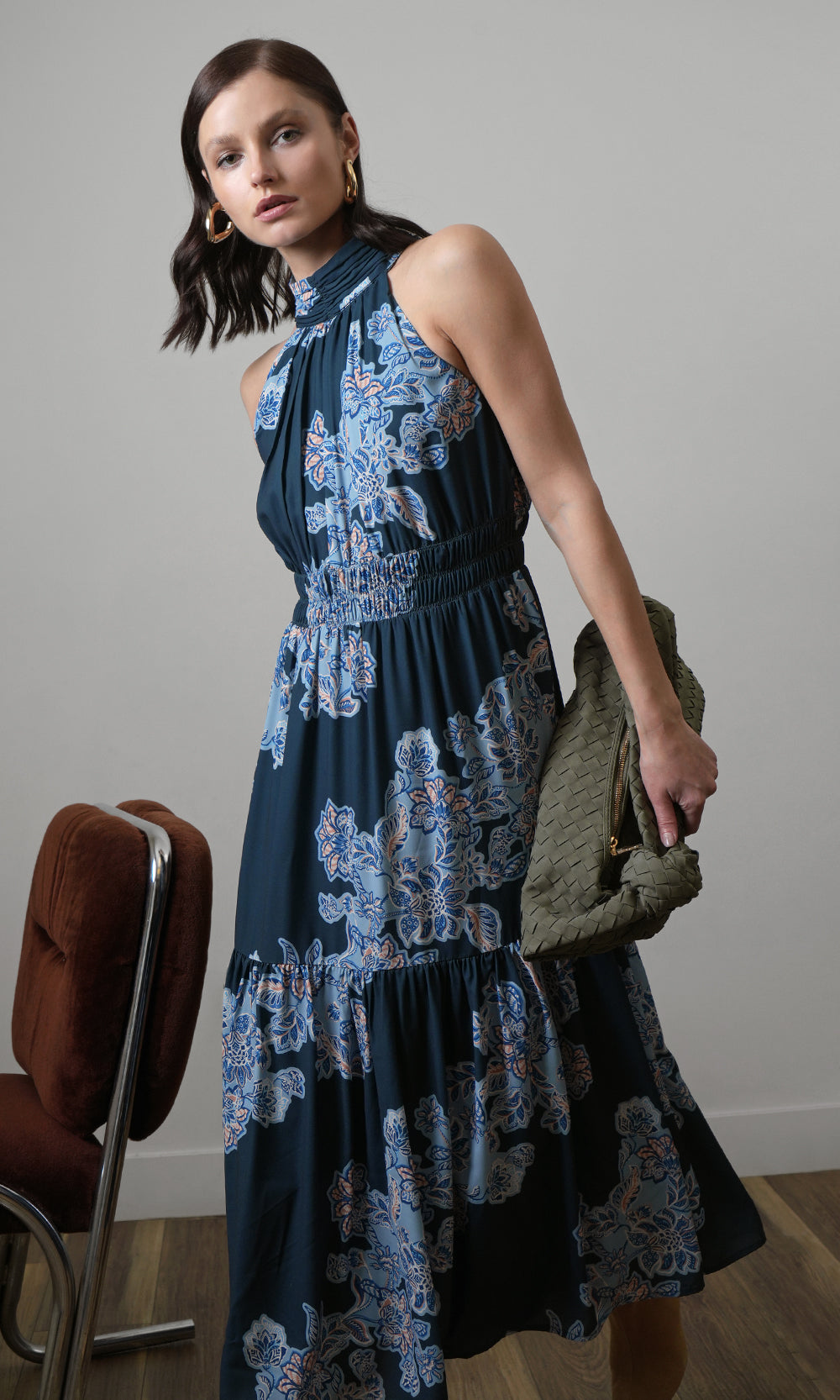 Leya Halter Midi Dress | Greylin Collection Xs / Teal Leya Halter Midi Dress | Greylin Collection Xs / Teal