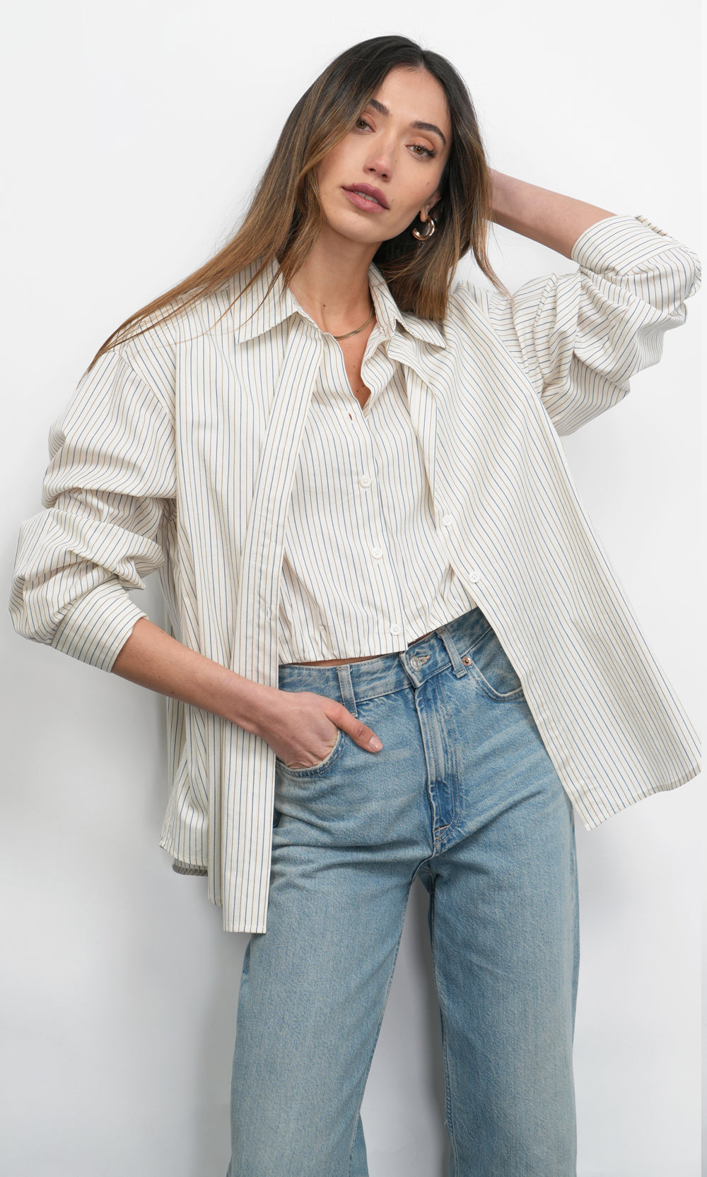 Beatrix Twofer Stripe Oversized Shirt
