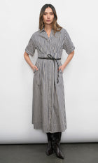 Vanisa Stripe Midi Shirt Dress Vanisa Stripe Midi Shirt Dress