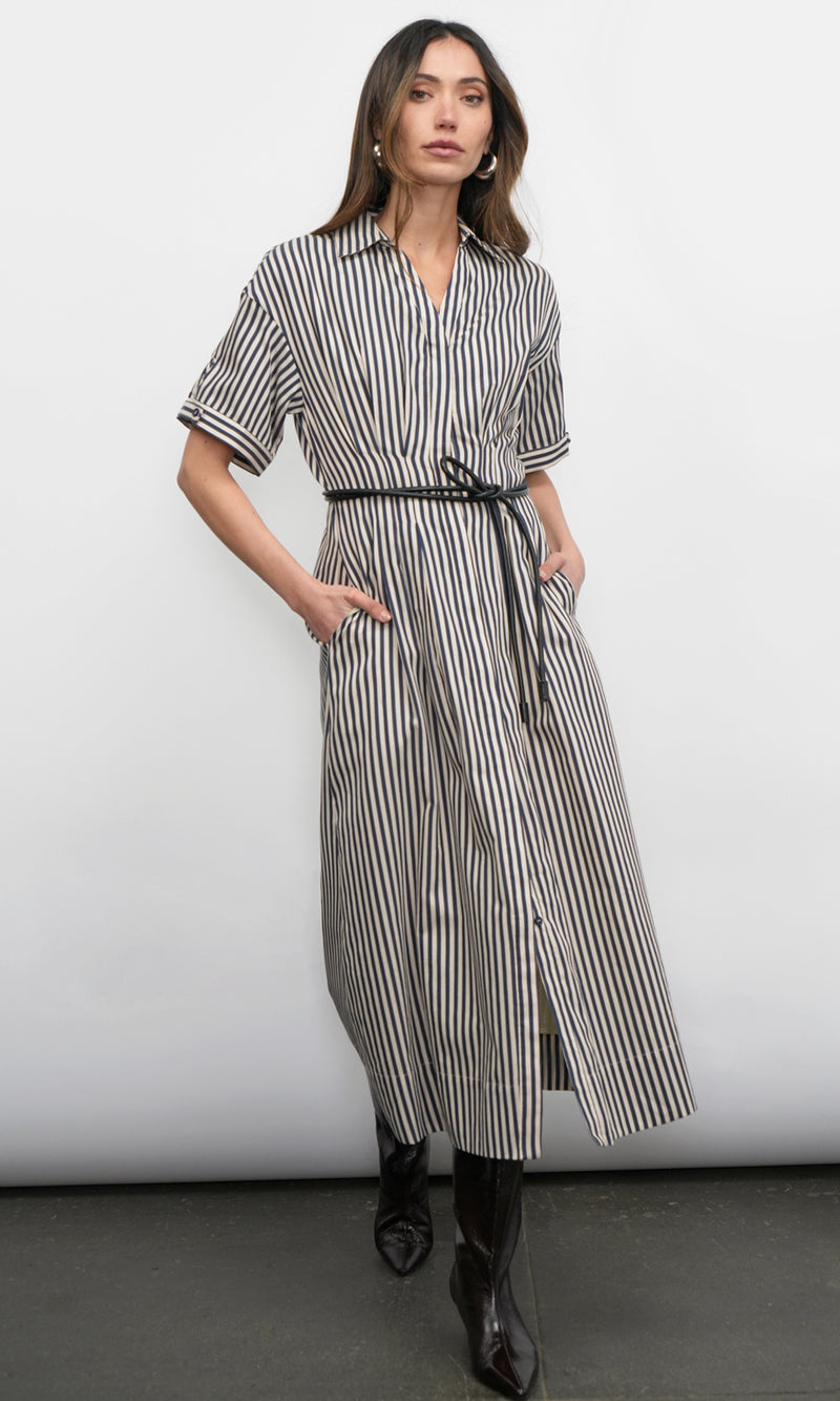 greylin ivory and cinnamon sierra stripe easy shift dress Sierra Stripe Easy Shift Dress