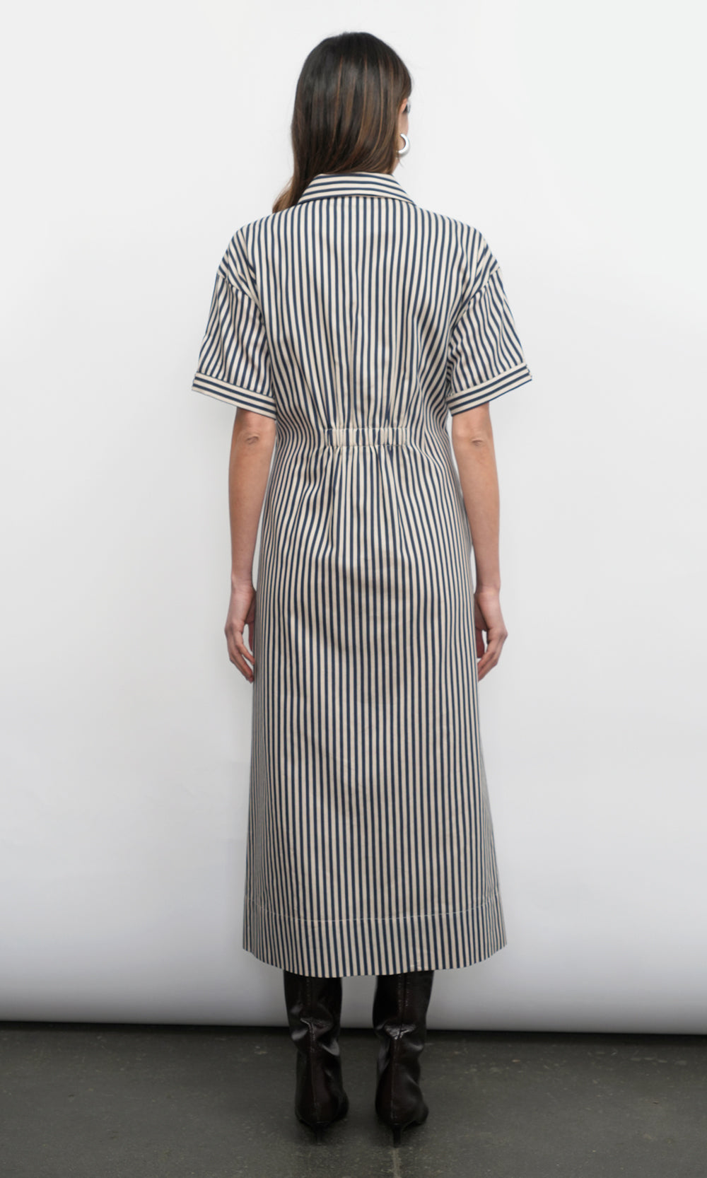 Vanisa Stripe Midi Shirt Dress