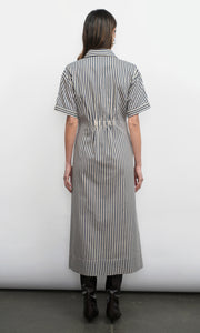 Vanisa Stripe Midi Shirt Dress