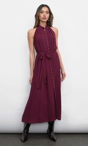 Everley Button Up Tie Front Midi Dress