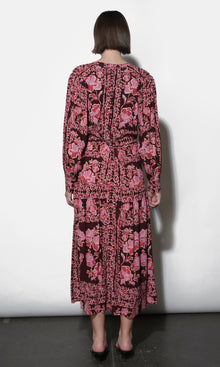 Petra Scarf Print Button Down Midi Dress