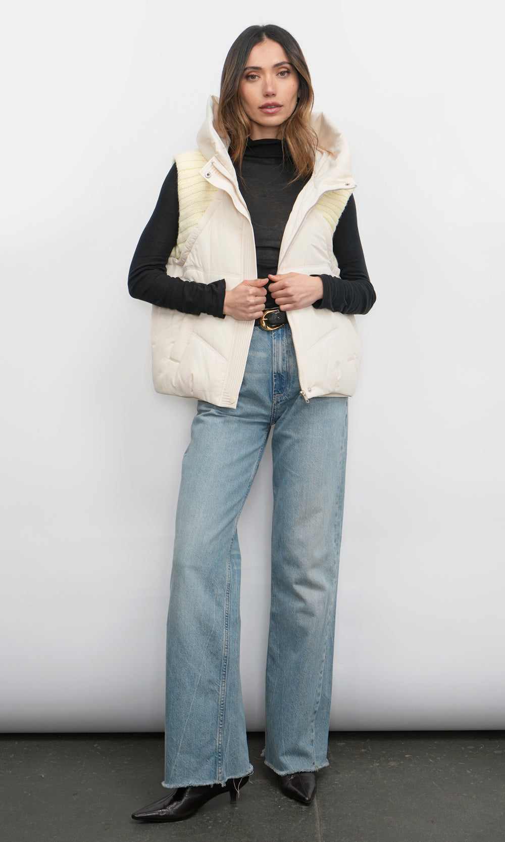 Douglas Ribbed Puffer Hooded Vest