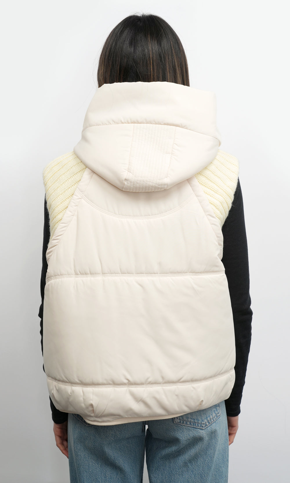 Douglas Ribbed Puffer Hooded Vest