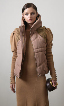 Douglas Ribbed Puffer Hooded Vest