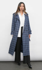 Glenn Oversized Plaid Trench Coat