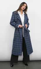 Glenn Oversized Plaid Trench Coat