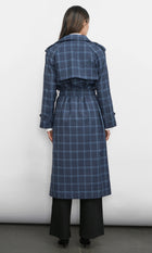 Glenn Oversized Plaid Trench Coat