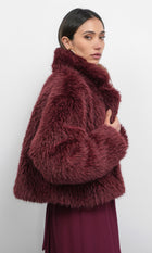 Maddox Shaggy Faux Fur Cropped Coat