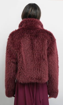 Maddox Shaggy Faux Fur Cropped Coat