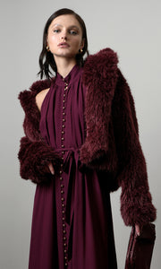 Maddox Shaggy Faux Fur Cropped Coat