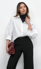 Thea Oversized Lantern Sleeve Button Down Shirt