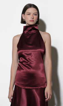 Addison Cowl Funnel Neck Halter Top