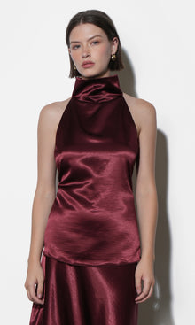 Addison Cowl Funnel Neck Halter Top