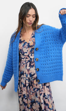Hudson Oversized Crochet Knit Cardigan