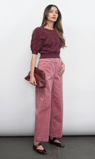 Hallie Cable Knit Puff Sleeve Sweater Top