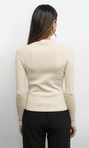 Bellamy Exposed Stitch Mock Neck Top